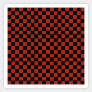 Wonky Checkerboard, Black and Red Sticker